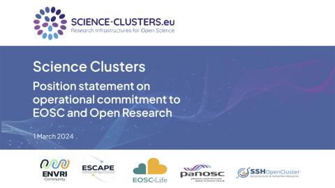 Science Clusters Position statement on operational commitment to EOSC and Open Research 